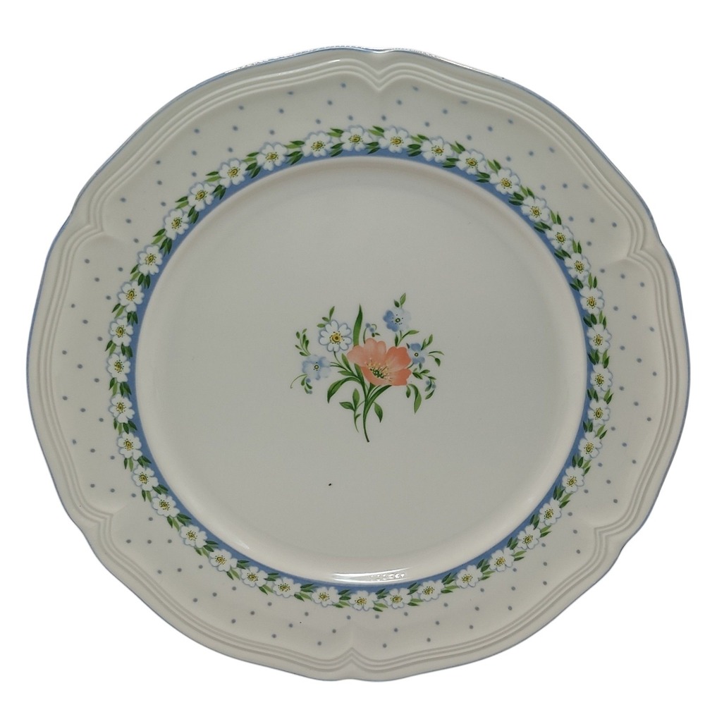 Vintage Villeroy and Boch Salad Plate Romantica Floral Daisy Trim 1980s SEE‎